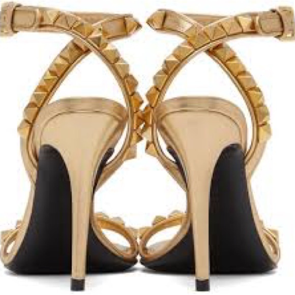 Valentino No Limits Gold Sandal Heel - Picture 2 of 9